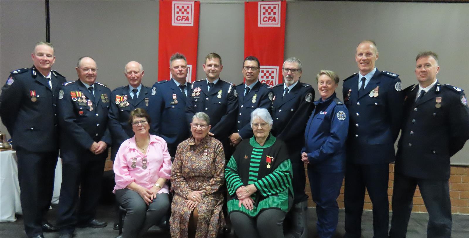 D4 CFA Acting ACFO Mick Lavey, D4 Commanders Jeff Whittaker and Chris Manuel congratulate the 2025 award recipients.